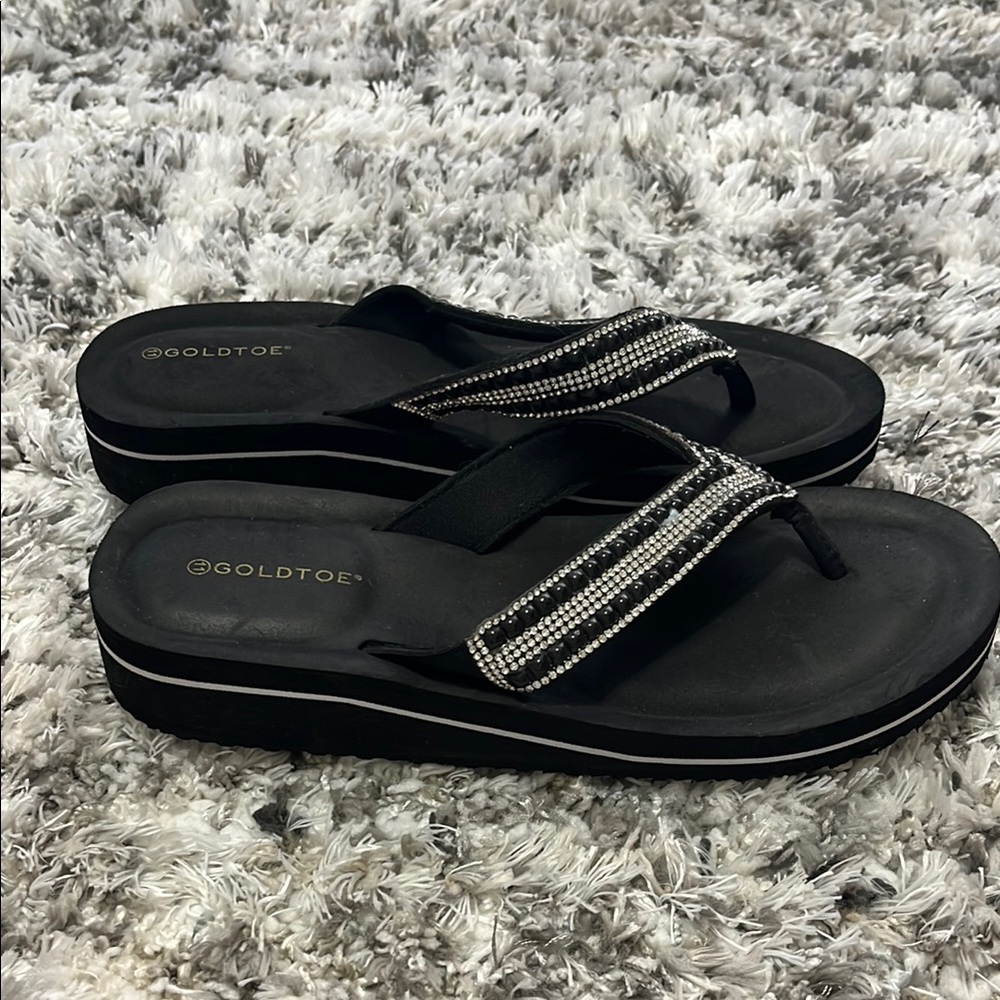Gold Toe Women's Black Sandals